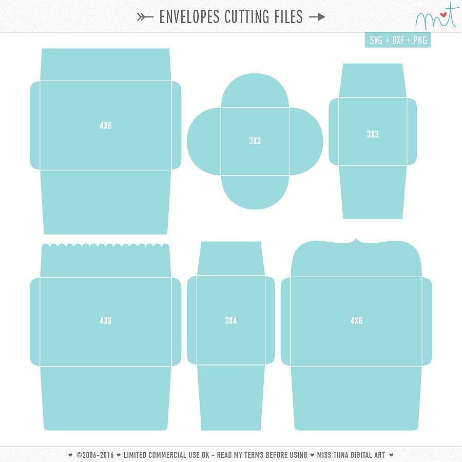 Download Envelopes SVG DXF Digital Die Cut Files for cutting machines