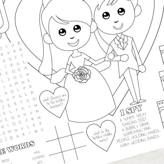 printable kids wedding activity placemat childrens reception