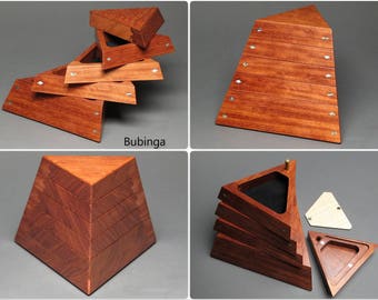 Handcrafted Jewelry Box with Secret Compartment and Weighted Base, 'The Trapezoid Box'