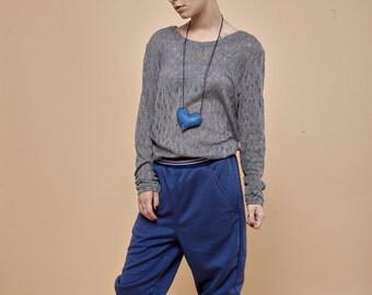 ON SALE 50% off! lounge pants- lounge wear- loungewear- stretch pants-comfy pants - blue pants - loose pants - harem pants -joggers pants