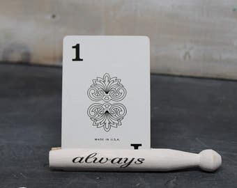 Vintage Flinch Cards, Wedding Table Card Numbers, 1-15, Set of 2