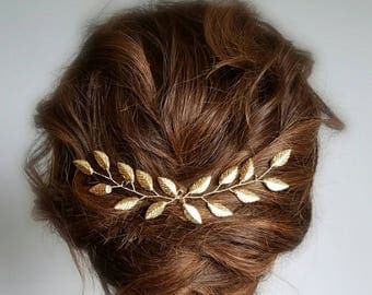 Gold Wedding Hair Vine, Gold Leaf Hair Comb, Gold Leaf Hair Accessory, Hair Vine Bridal, Gold Hair Vine, Hair Vine Jewelry, Wedding