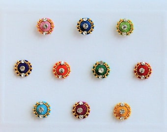 Round Studded Bindi Indian Dots Bollywood Body Art Wedding & Bridal