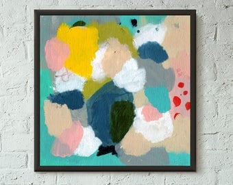 Don't Stop No. 4 of 9 // Modern Abstract Art Original 8x8 Mixed Media Acrylic Painting on Canvas Panel, Free US Shipping, Lisa Barbero