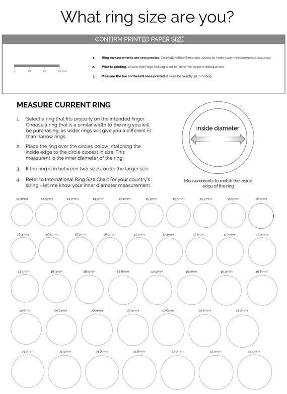 free ring sizer chart and international ring sizing info free