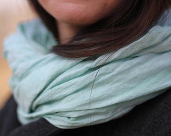 Pastel Mint Scarf, Mint Scarf, Light Green Scarf, Summer Cotton Gauze, Light Airy scarf, Spring scarf Summer scarf Lightcoloured For her