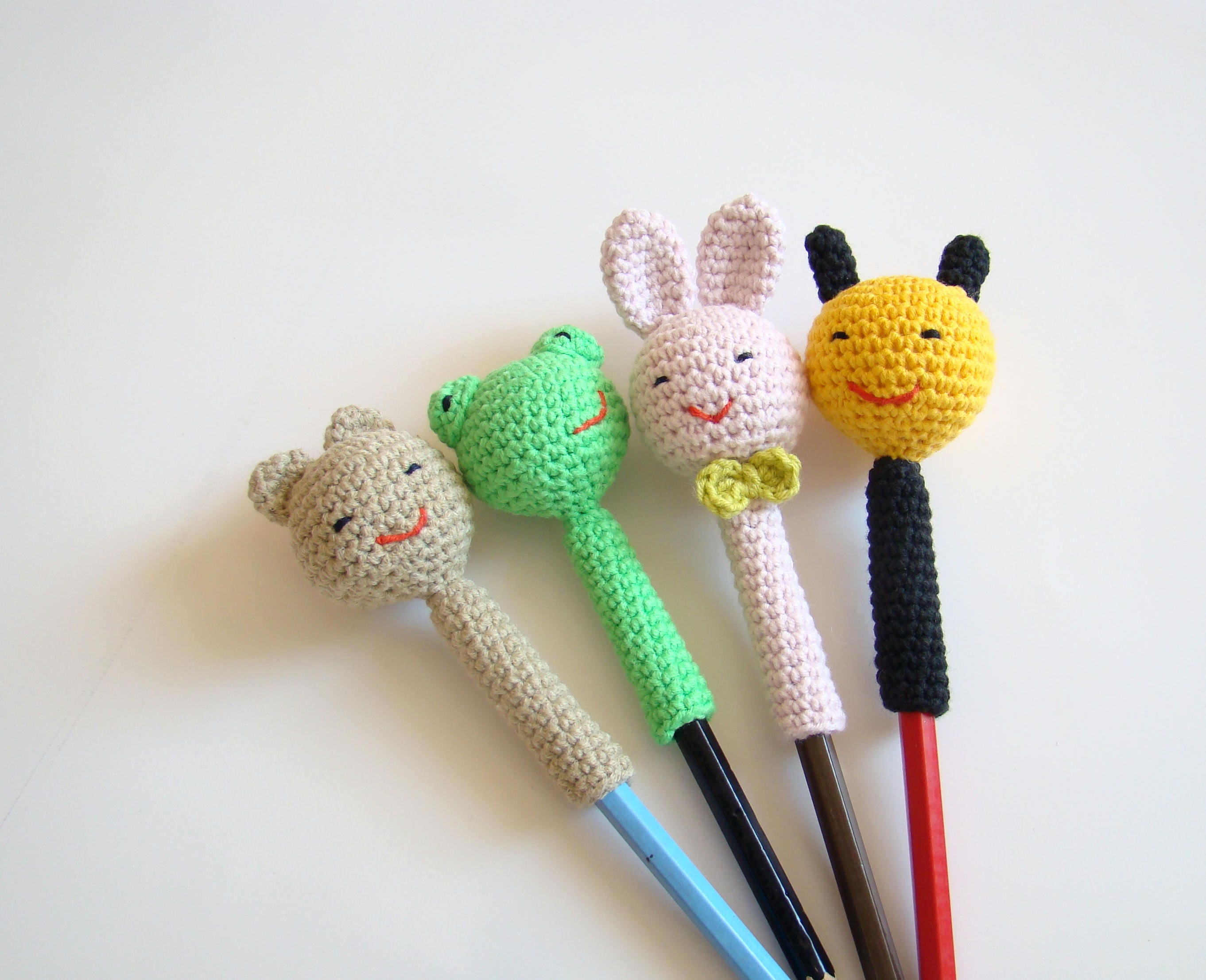 Crochet Animal Pencil Toppers Pattern pencil topper back to