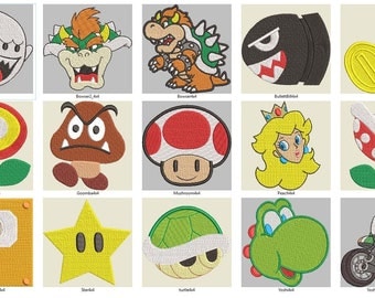 Super Mario Brothers Machine Embroidery Package