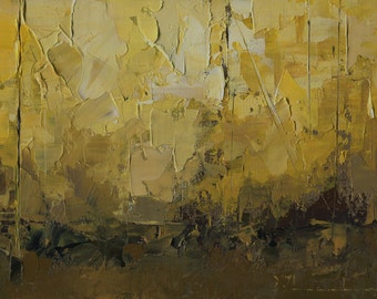 Original Oil Painting Landscape Painting Abstract by John Shanabrook - 5 x 7 - An Afternoon Late
