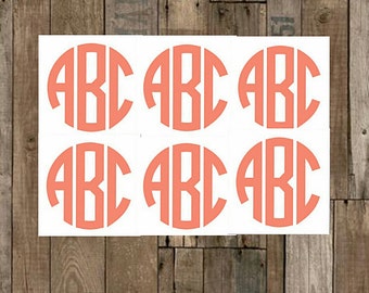 Vinyl Monogram Decal Set, 4,6,8,10–.5",.75",1"-1/2",3/4"-Small/Mini Decal–Yeti Decal–Laptop Decal-Personalized-60+Additional Colors Choices