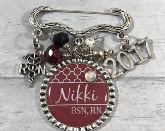 RN NURSE Gift. Nursing Grad Gift. Nursing Pin. LpN. Nursing School Graduation Gift. Medical Profession. Hospital Staff. Class of 2017