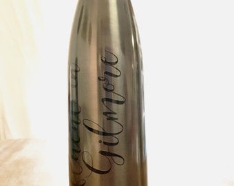 Stainless steel personalized water bottle