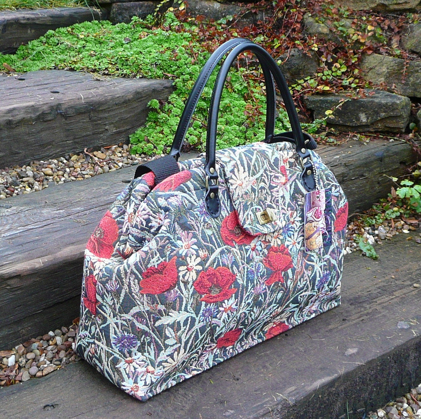 Carpet Bag Overnight Bag Mary Poppins Bag Tote Large day