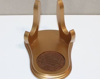 Vintage Gold, Wooden, Tea Cup Display Holder