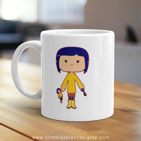 Button-Eyed Mug, Unique Coffee Mug, Illustrated Mug, Cute Mug, Gifts for Him, Gifts for Her, Movie Mug, Film Mug, Fantasy Mug