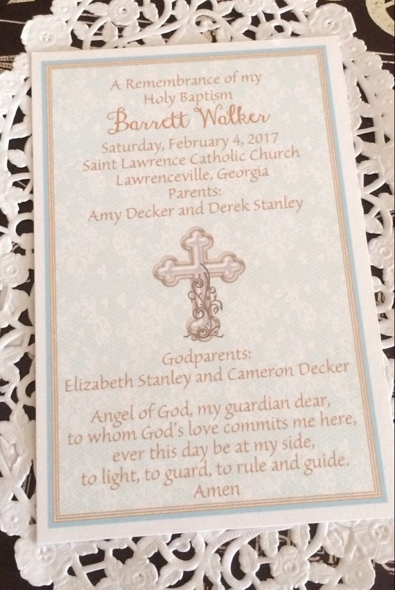 Printed Personalized Baptism Favor Christening Favor First