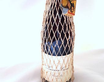 Fish Net Wine or Gift Bag - Embellished with a Replica Heddon Lure with Box