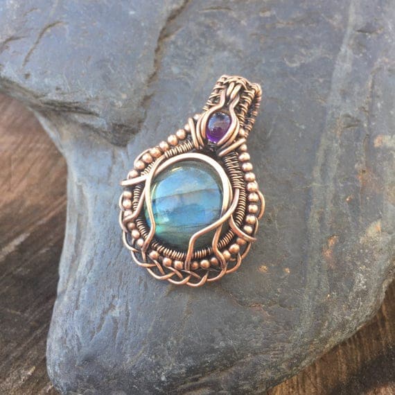 Copper Wire Wrap Wire Wrapped Pendant Heady Wire Wrap