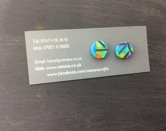 Colourful stud earrings - Polymer Clay Earrings