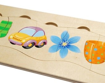 Baby's first wooden puzzle - handmade wooden toy for toddlers