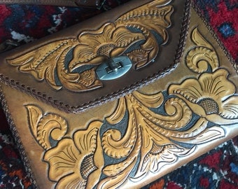 Vintage Tooled Leather Purse