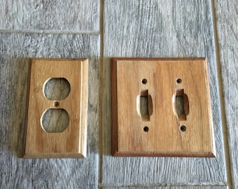 Wood outlet cover | Etsy