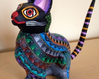 Mexican folk art cat | Etsy