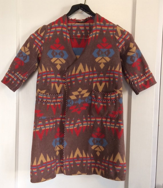 Vintage Child's Beacon Blanket Robe Western Native
