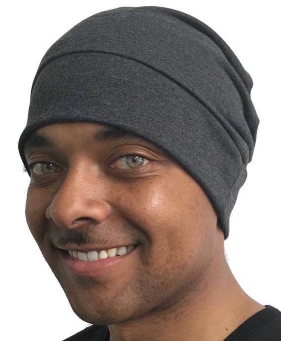 Cotton Carcoal Grey Sleep Cap Night Cap Head Warmer Mens