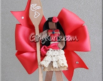 Moana Hair Bow, Moana Hair Clip, Moana Bow, Ribbon Sculpture, Moana Clip, Princess Hair Clip