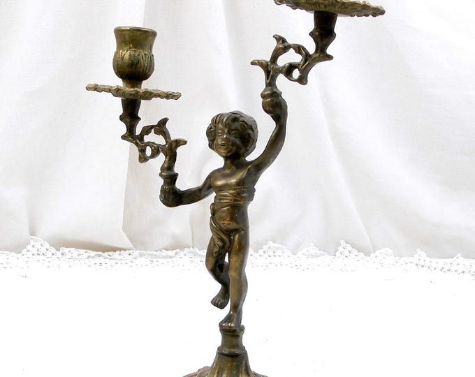 Antique French Bronze Cherub, Angel Candle Holder / Chandelier / Candlestick / Candelabra, Shabby, Chateau, Chic, French Decor, Country