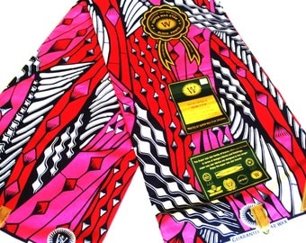 2 Yards High Quality Pink super Star Wax African Fabric Ankara Prints