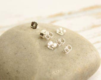 Sterling Silver Earring Backings Clutches -- 10 pcs