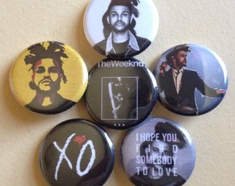 The Weeknd pin back buttons 1.25" set of 6