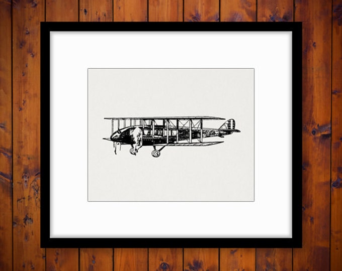 Antique Biplane DeH-7 Digital Graphic Printable Vintage Airplane Image Plane Download Clip Art Jpg Png Eps HQ 300dpi No.1571