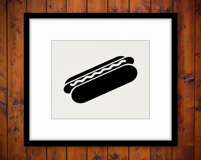 Hot Dog Image Graphic Printable Digital Download Illustration Vintage Clip Art Jpg Png Eps HQ 300dpi No.4015