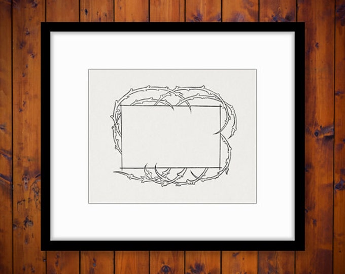 Printable Digital Blank Winter Frame Box Download Antique Graphic Image Vintage Clip Art for Transfers HQ 300dpi No.750