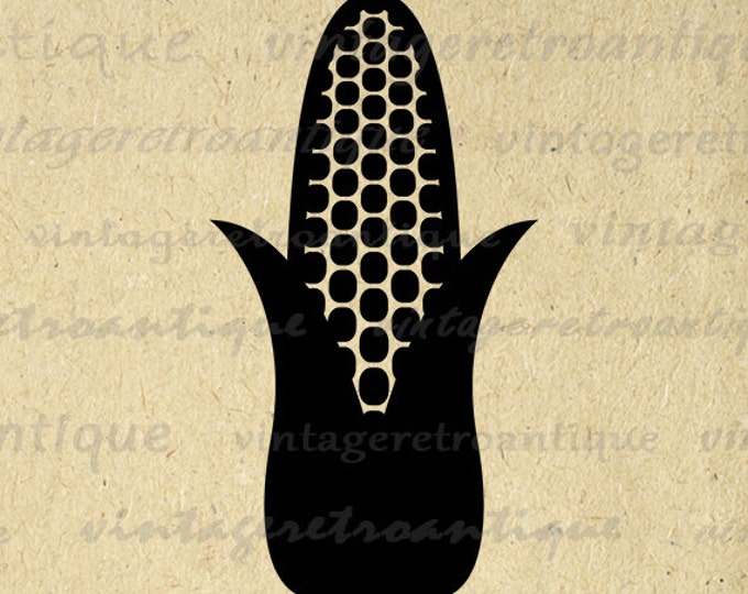 Corn Graphic Digital Image Corn on the Cob Printable Food Vegetable Crop Download Jpg Png Eps HQ 300dpi No.4404