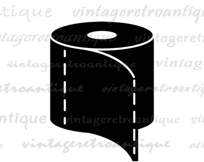 Toilet Paper Digital Graphic Printable Bathroom Icon Image Download Vintage Clip Art Jpg Png Eps HQ 300dpi No.4377