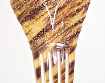 Large Art Deco Hair Comb Faux Tortoise Shell Celluloid Mantilla