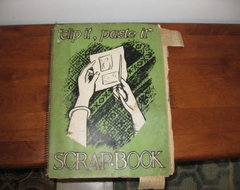 1940'S SCRAP BOOK Clip It Paste It Features Couples Wedded 50 Years Newspaper Clippings