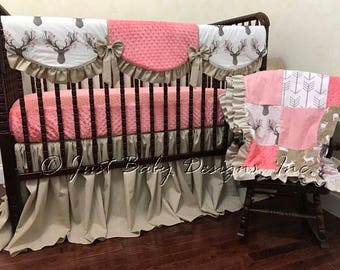 girl crib bedding woodlands fawn girl baby bedding baby girl girl crib bedding woodlands fawn girl baby bedding baby girl