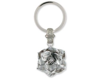 Magnolia Key Ring Jewelry Sterling Silver Handmade Flower Key Ring MG3-KR