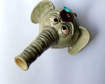 Elephant Water Pipe! Wake and Bake Mug, Sip n' Smoke, Wake n Bake, Nug Mug, Coffee Mug Pipe, Ceramic Tobacco Pipe