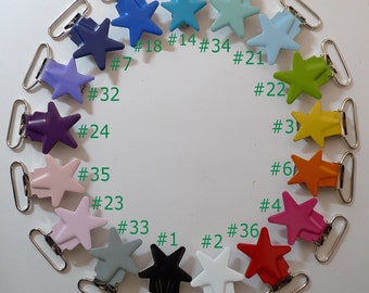FREE SHIPPING 10pcs 1'' 25mm Enamel Star Suspender Clips Lead & Nickle Free