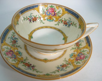Rare Minton Tea cup And Saucer , Minton Canterbury tea cup, Hand Painted Tea cup and saucer.