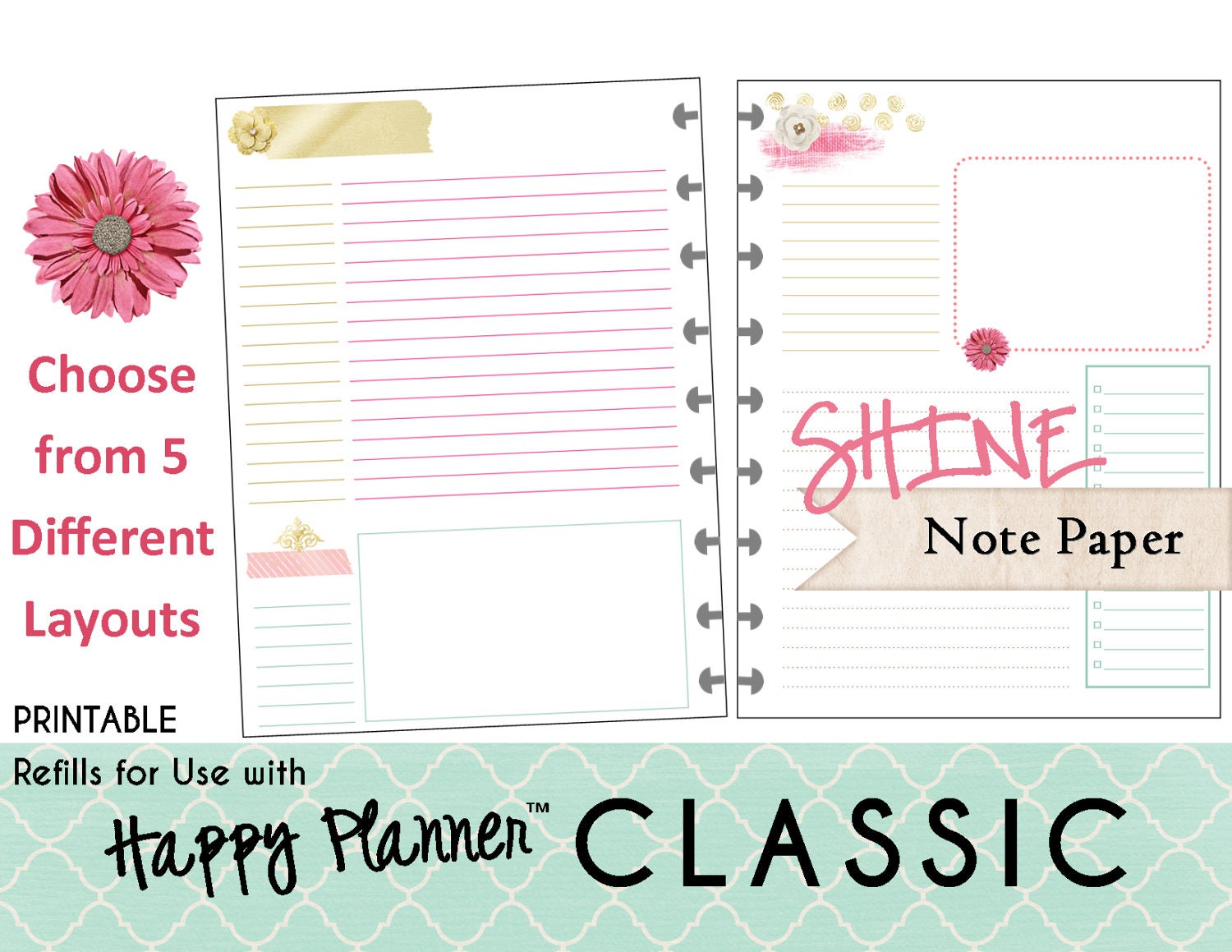 grid-ruled-happy-planner-classic-size-graph-paper-inserts-9-etsy