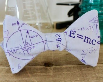 Einstein Physics Bow Tie - bowtie, bowties, bow ties, math, science, physics, geek, nerd, geeky, nerdy, geeky chic, equations, fun, quirky