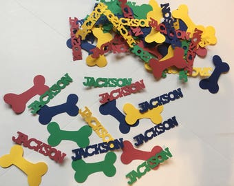 Paw patrol personalized birthday confetti decorations