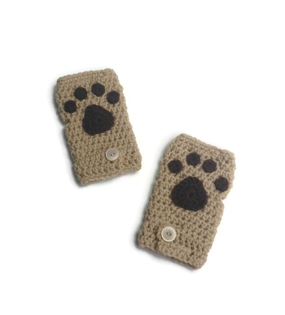 Lion Paw Gloves Crochet Cat Gloves Fingerless Paw Gloves